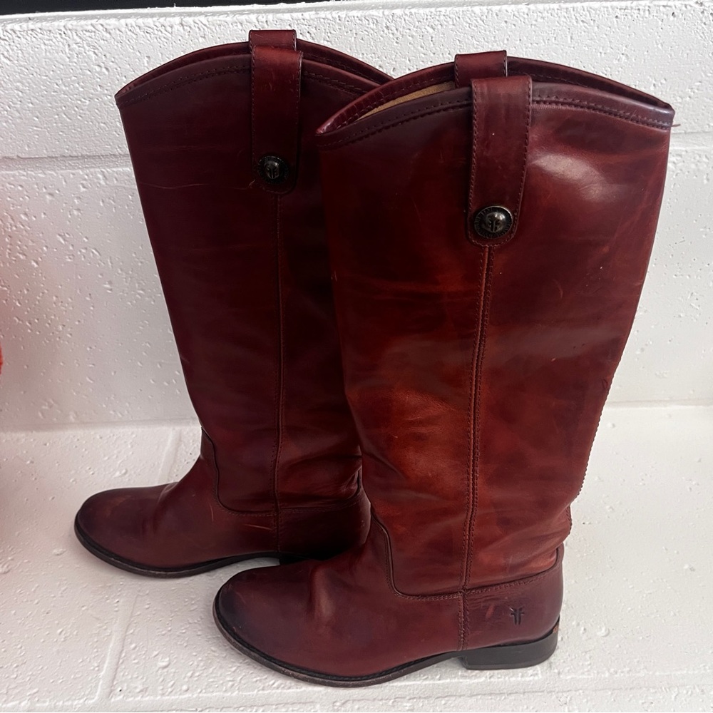 Frye Melissa Button Knee-high Boot - Size 6 - Cognac - Picture 2 of 6